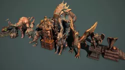 Fantasy statues Low-poly  3D model