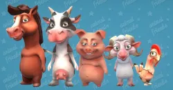 Farm Animals Friends 3D model
