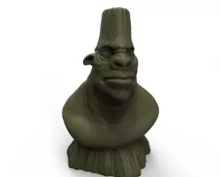 Fat greedy creature character bust 3D model