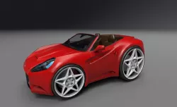 ferrari California cartoon car  Low-poly  3D model