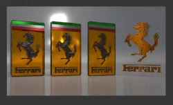 Ferrari Logo Set 3D model