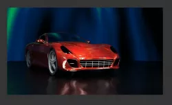 Ferrari resembling vehicle and environment 3D model