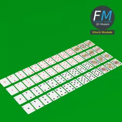 French playing cards deck 3D model