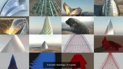 Futuristic Buildings 3D Model Collection