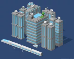 Futuristic city or Modern city 3D model