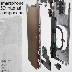 Generic Smartphone 3D components set 3D model