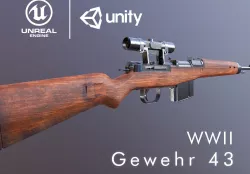 GEWEHR 43 Low Poly Sniper Rifle Low-poly  3D model