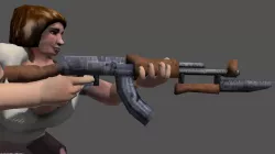 Girl with AK47 Low-poly  3D model