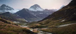 Grass Mountains Valley Environment - Unity 2017 Project Low-poly  3D model