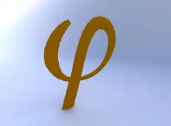 Greek Letter, Phi 3D model