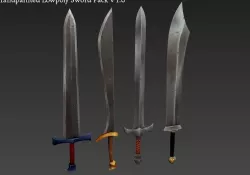 Hand Painted Medieval Fantasy Sword Pack 01 Low-poly  3D model
