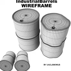 Industrial Barrels FBX and OBJ 3D model