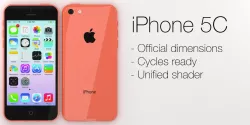 iPhone 5C with dynamic shaders for Blender 3D model