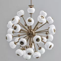 Italian Brass Glass Sputnik Chandelier 3D model