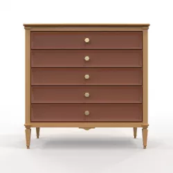 Keane Driftwood 5-Drawer Solid Wood Chest 3D model