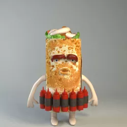 Kebab Food creatures series Low-poly  3D model