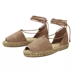 Lace up Espadrilles Alma Taupe Sandals 3D model