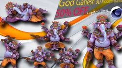 Lord Ganesh Ji - VR And AR low-poly 3D model Low-poly  3D model