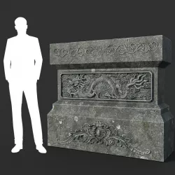 Low poly Ancient Dragon Temple Element 06 Low-poly  3D model