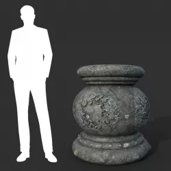 Low poly Ancient Dragon Temple Element 07 Low-poly  3D model