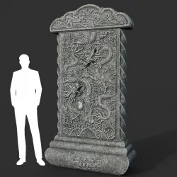 Low poly Ancient Dragon Temple Element 08 Low-poly  3D model