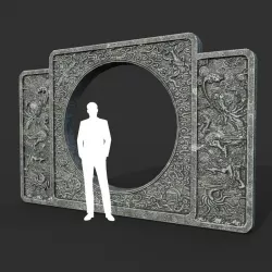 Low poly Ancient Dragon Temple Element 10 Low-poly  3D model