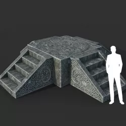 Low poly Ancient Dragon Temple Element 11 Low-poly  3D model