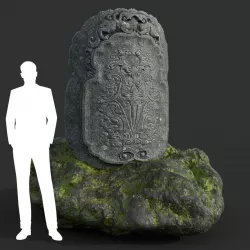 Low poly Ancient Dragon Temple Element 19 Low-poly  3D model