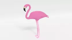 Low Poly Cartoon Flamingo Low-poly  3D model