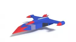 Low Poly Cartoon God Phoenix Spaceship Low-poly  3D model