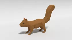 Low Poly Cartoon Squirrel Low-poly  3D model