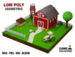 Low poly Isometric Farm 1 Low-poly  3D model