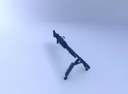 Machine Gun w texture 3D model