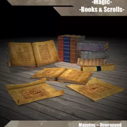 Magic Books Low-poly  3D model