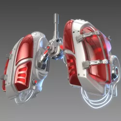 Mechanical lungs concept 3D model