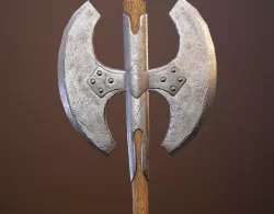 Medieval double-sided axes pack Low-poly  3D model