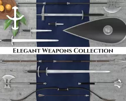 Medieval Elegant Weapons Set 3D Model Collection