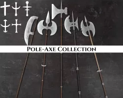 Medieval Pole Axes Pack 3D Model Collection