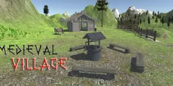 Medieval village Low-poly  3D model