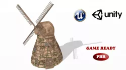 Medieval Windmill  Low-poly  3D model