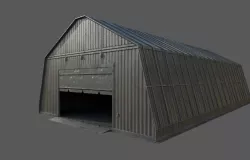 Military Hangar 01 Low-poly  3D model