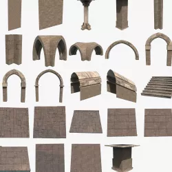 Modular Dungeon Low-poly  3D model