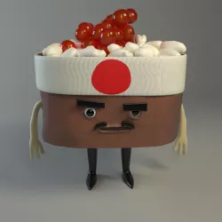 Mr Sushi  Samurai Food creatures series 3D model