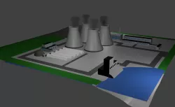 Nuclear Power Station Nuclear power plant Nuclear Power Station Low-poly  3D model