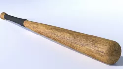 Old Baseball Bat Low-poly  3D model