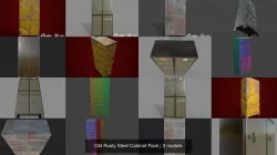 Old Rusty Steel Cabinet Pack 3D Model Collection