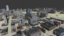 Ottawa 2x2 km Canada Topography Street map 3D model