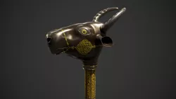 Ox-Headed Iranian Mace Low-poly  3D model