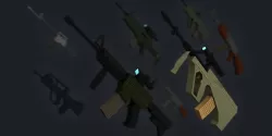 PACK Very Simple Assault Rifles Low-poly  3D model