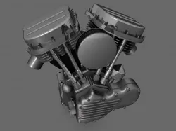 Panhead Harley Motorcycle Engine 3D model